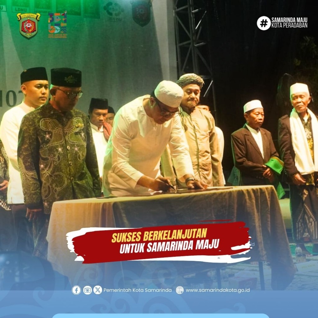 Wali Kota Andi Harun Tandatangani Prasasti Gedung NU Center Pada Peringatan 102 Tahun Nahdlatul Ulama