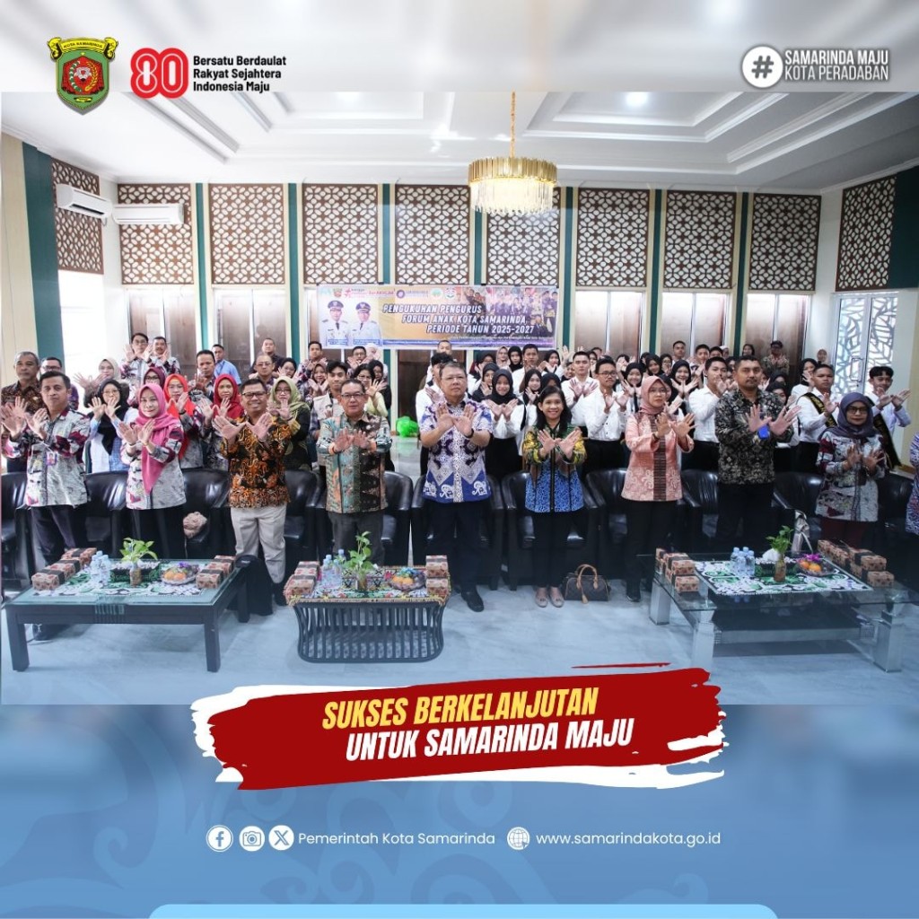 Kukuhkan Kepengurusan Baru, Sekda Samarinda Dorong Penguatan Partisipasi Anak Lewat Forum Anak