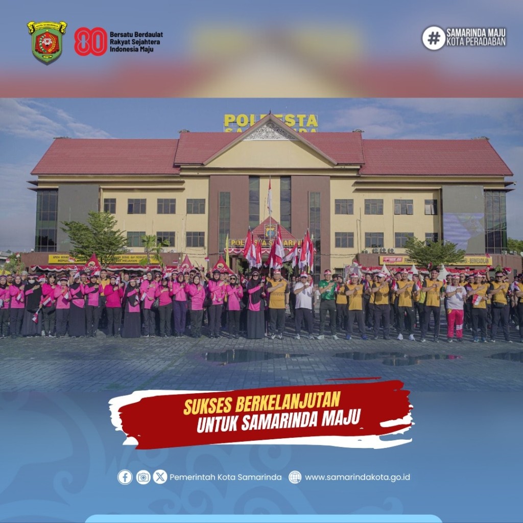 Semarakan HUT RI ke 80, Wawali Hadiri Jalan Sehat Hingga Gerakan Pangan Murah Garapan Polresta Samarinda