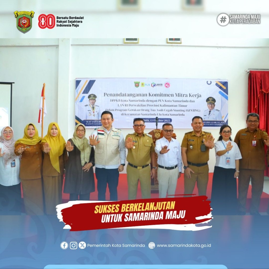 Pemkot Samarinda, PLN, dan LAN RI Kaltim Tandatangani Kerja Sama Program GENTING untuk Percepatan Penurunan Stunting