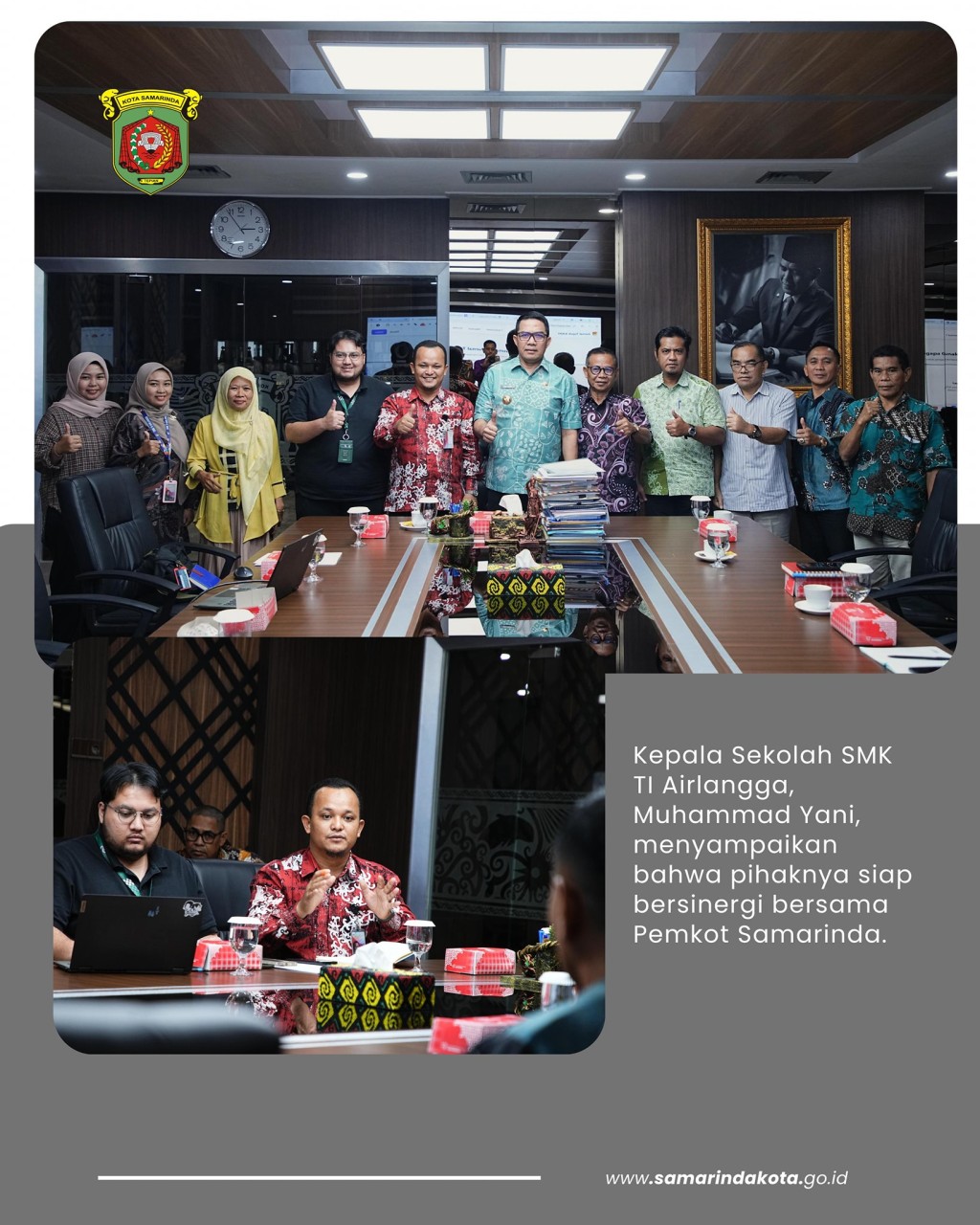 Wali Kota Samarinda Sambut Tawaran Kerja Sama Pengembangan Aplikasi dari SMK TI Airlangga