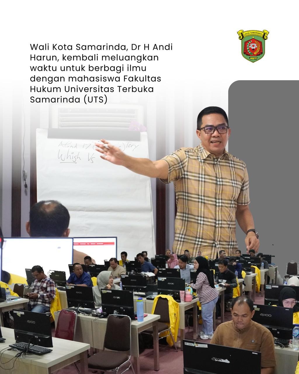 Mengajar di Fakultas Hukum, Wali Kota Andi Harun Ajak Mahasiswa Universitas Terbuka Berpikir Kritis