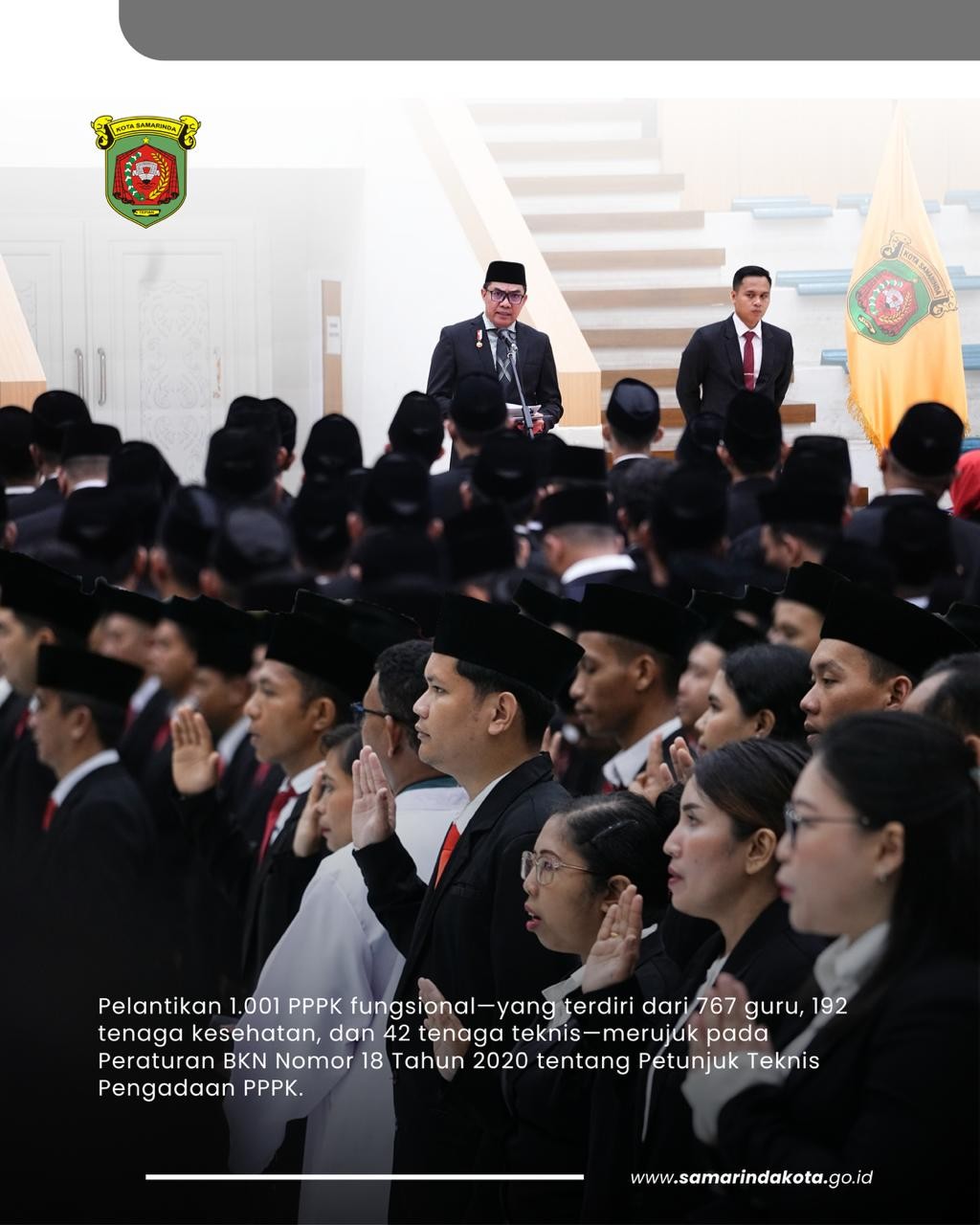 Lantik Pejabat Administrasi dan 1.001 PPPK Sekaligus Serahkan SK 3.238 PPPK Paruh Waktu, Wali Kota Tekankan Integritas sebagai Fondasi Pelayanan Publik