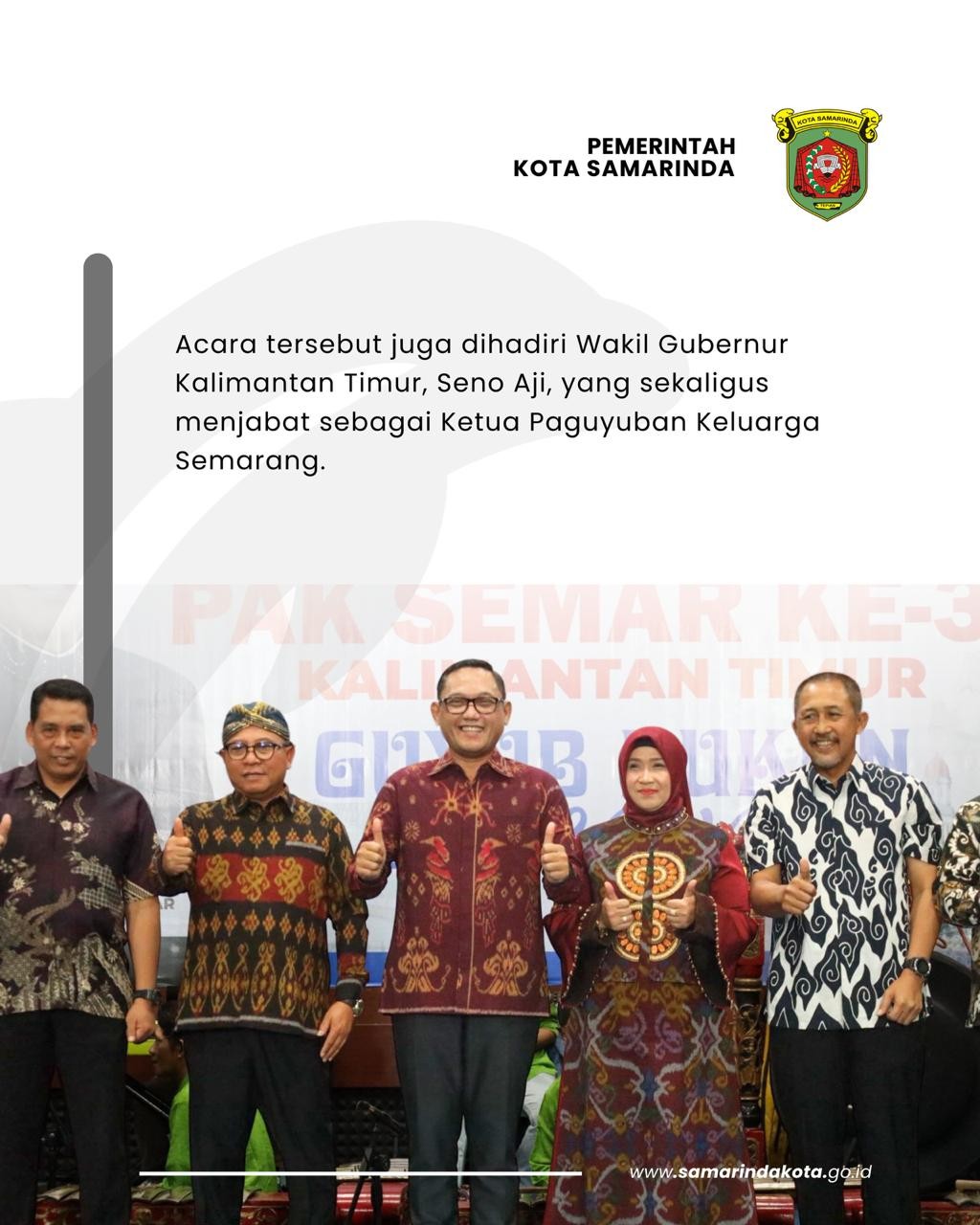 Hadiri HUT ke-31 Pak Semar, Wawali Saefuddin Zuhri Tunjukan Komitmen Pemkot Merawat Keberagaman