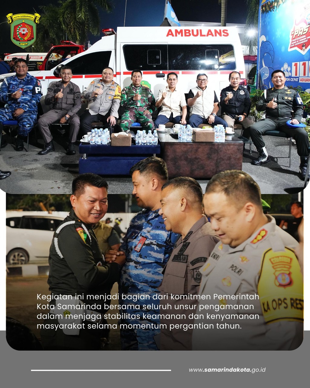 Wali Kota Bersama Forkopimda Pantau Malam Pergantian Tahun, Pemkot Samarinda Pastikan Perayaan Aman dan Kondusif