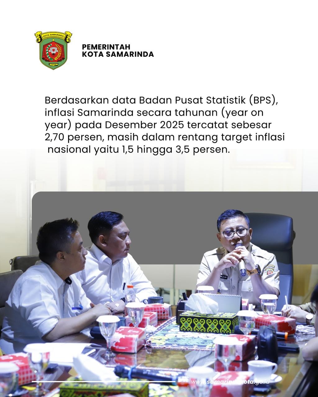 Inflasi Samarinda Terkendali di Angka 2,70 Persen, Pemkot Siapkan Langkah Antisipasi Jelang Ramadan