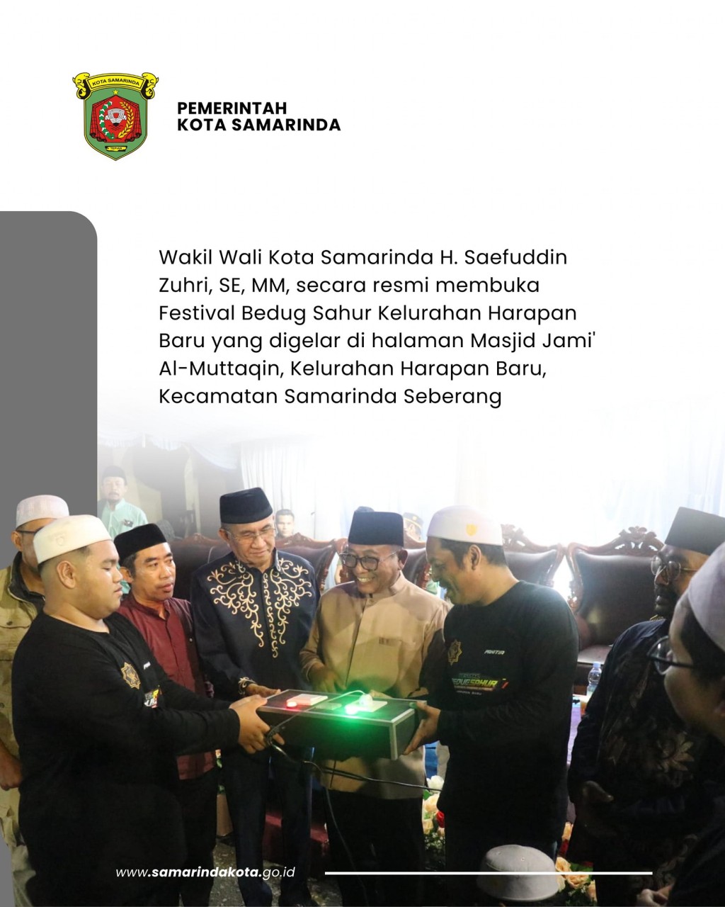 Wawali Samarinda Buka Festival Bedug Sahur Harapan Baru, Ajak Pemuda Jaga Tradisi dan Kebersihan