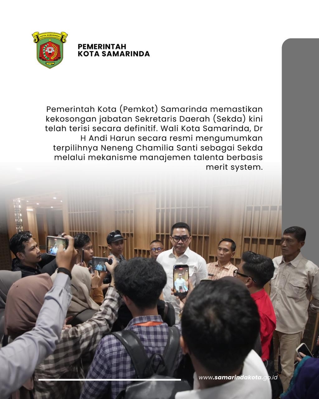 Pemkot Samarinda Terapkan Merit System, Neneng Chamilia Santi Terpilih sebagai Sekda Definitif