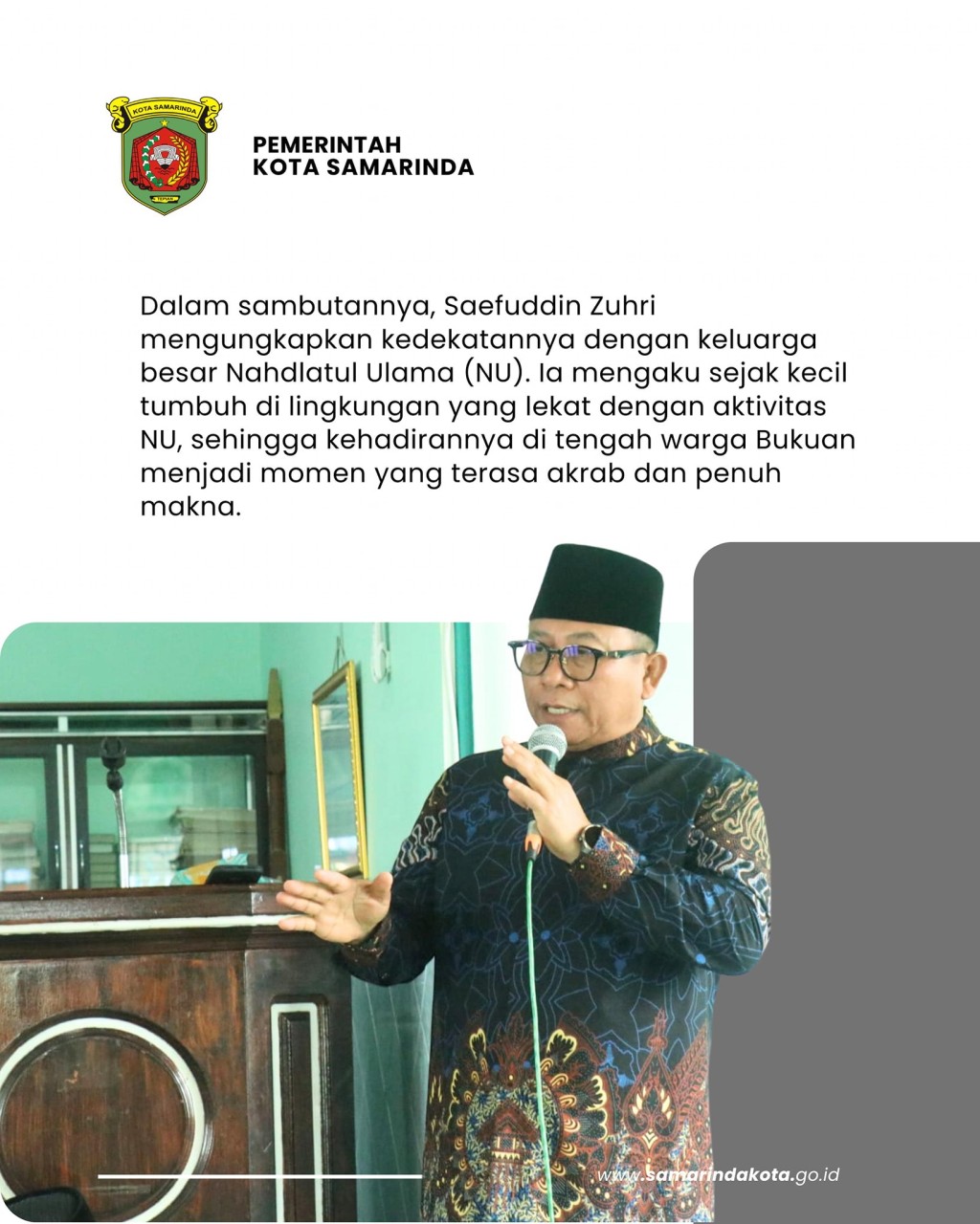 Hadiri Silaturahmi Muslimat NU, Saefuddin Tekankan Gotong Royong