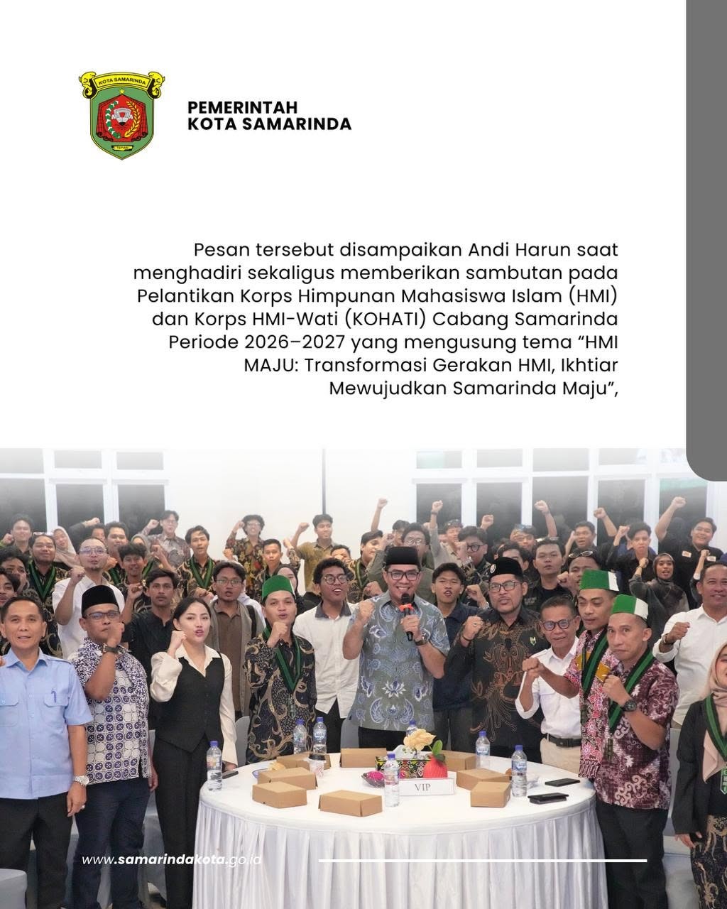 Andi Harun Dorong HMI Jadi Penjaga Peradaban dan Produsen Gagasan untuk Samarinda Maju