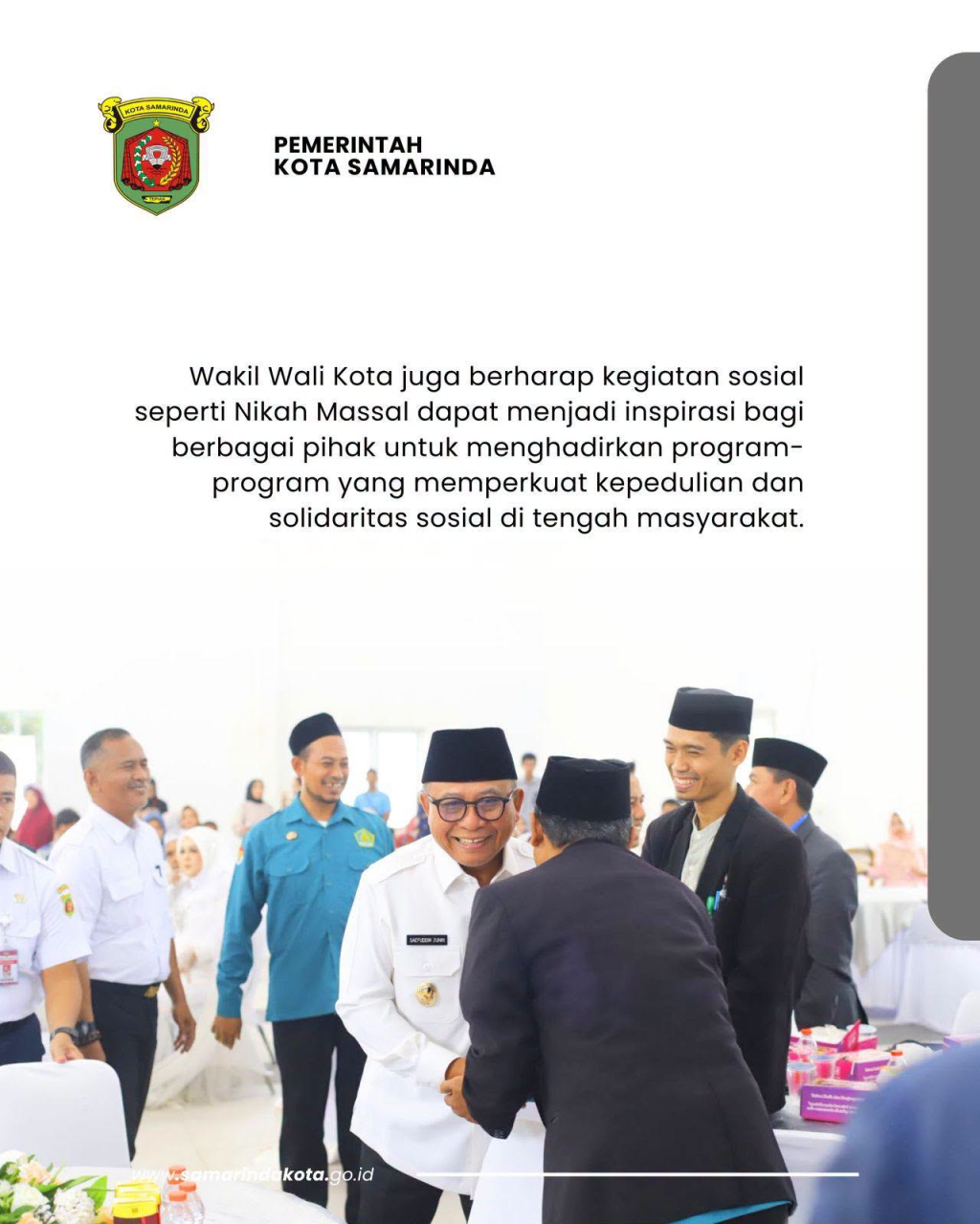 Wawali Saefuddin Apresiasi Nikah Massal di Palaran, Lima Pasangan Resmi Menikah dari 60 Pendaftar