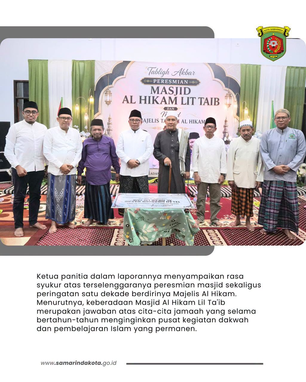 Wawali Saefuddin Zuhri Resmikan Masjid Al Hikam Lil Ta'ib, Ajak Masyarakat Menjadikan Masjid sebagai Pusat Pembinaan Umat