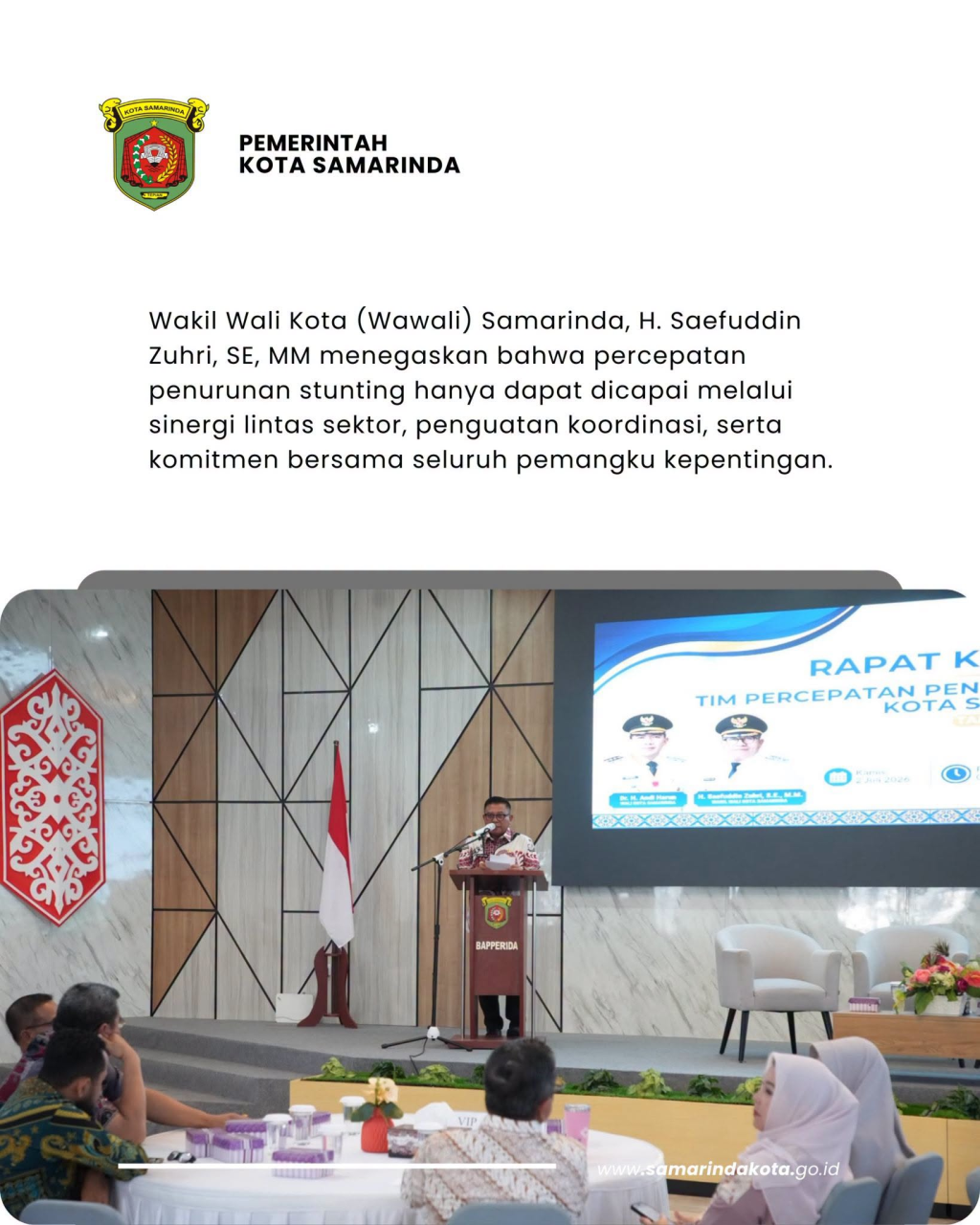 Saefuddin Zuhri Tekankan Sinergi Percepat Zero Stunting