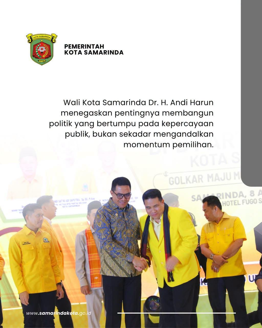 Andi Harun di Musda Golkar: Saatnya Politik Dibangun dari Kepercayaan Publik