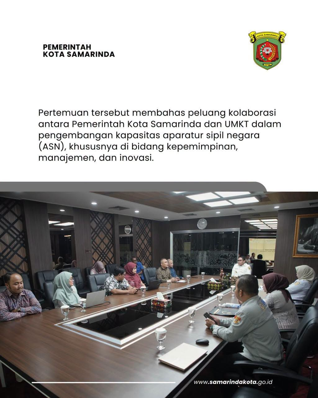 Wali Kota Samarinda Terima Audiensi UMKT, Bahas Kolaborasi Pengembangan Kepemimpinan dan Inovasi ASN