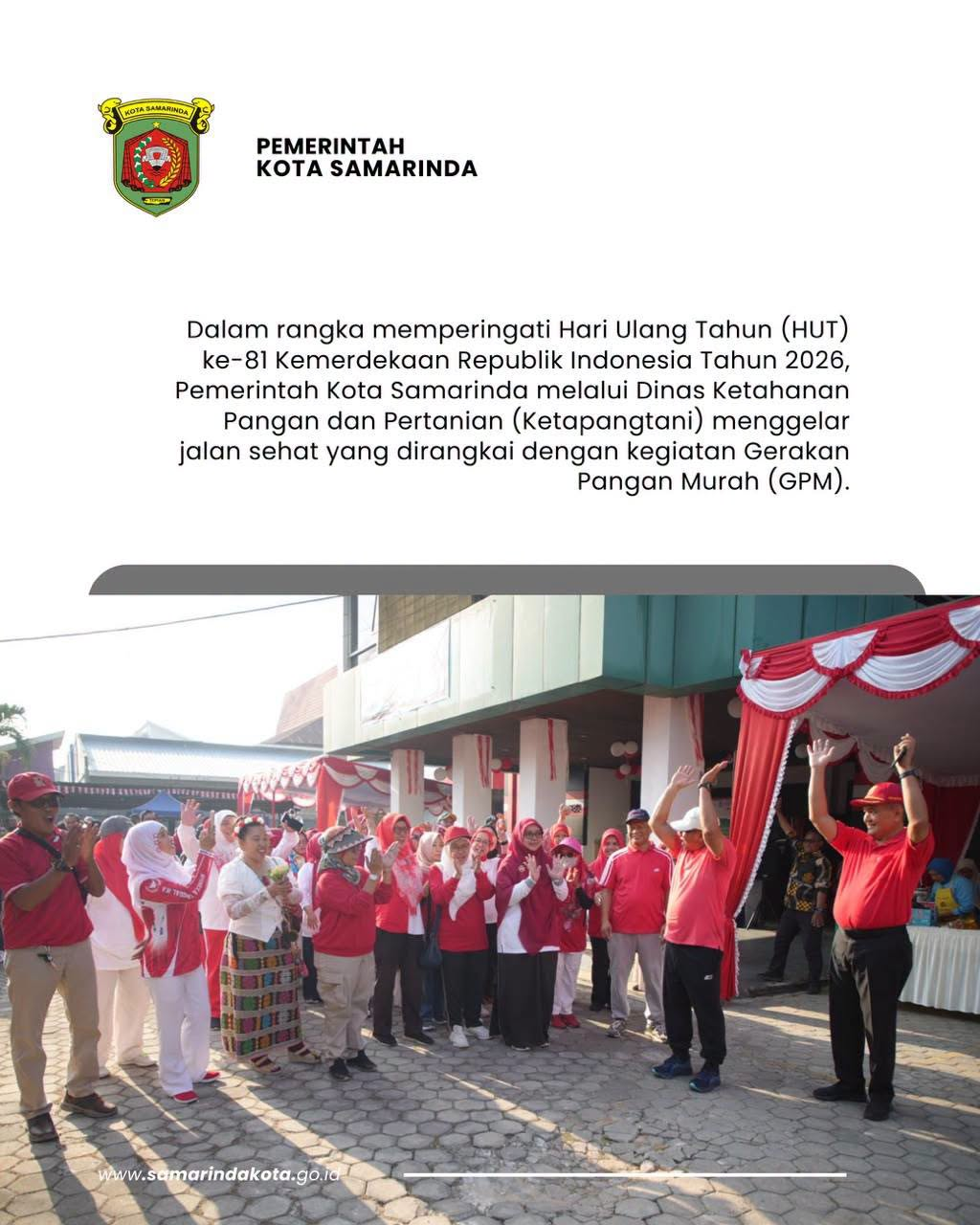 Jalan Sehat dan Gerakan Pangan Murah Semarakkan HUT ke-81 RI di Samarinda