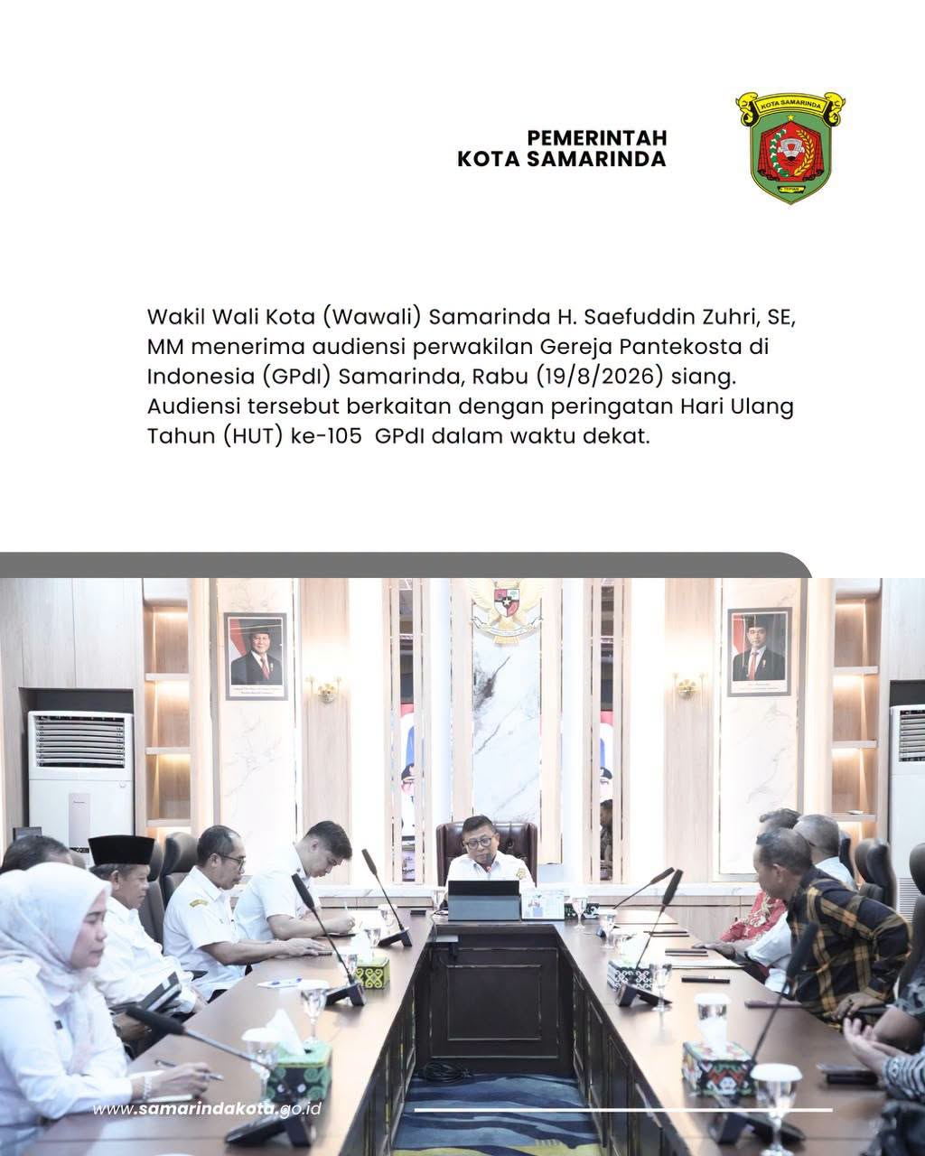 Wawali Saefuddin Zuhri Titip Pesan Kerukunan ke GPdI