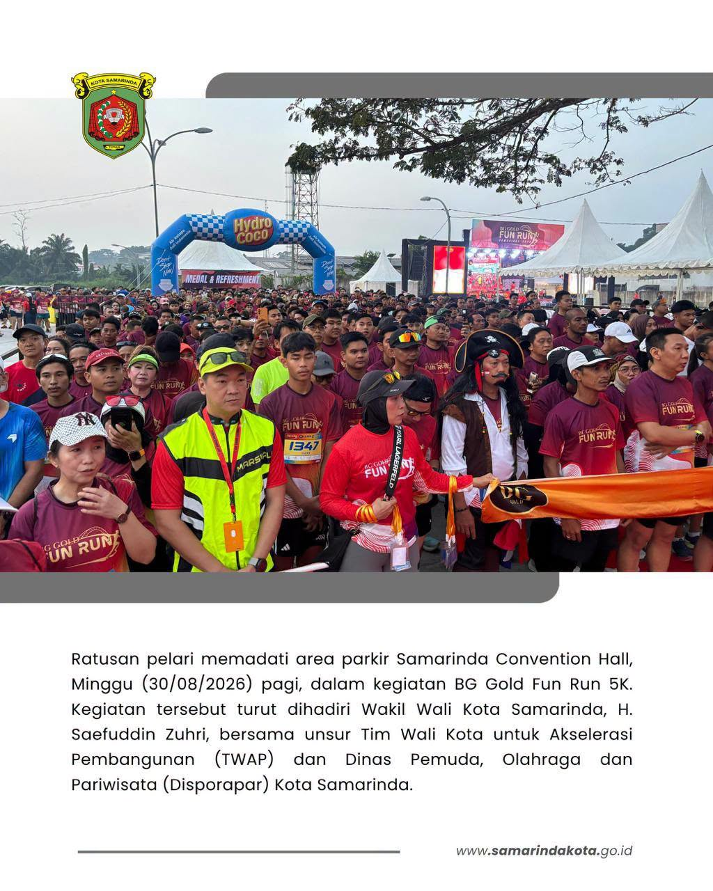 BG Gold Fun Run 5K Semarak, Wawali Ajak Warga Jaga Kesehatan dan Waspadai Kemarau