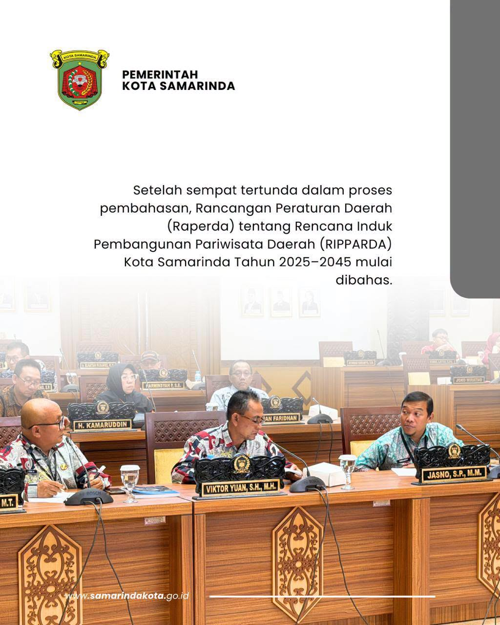 Libatkan Perangkat Daerah, Bapemperda Mulai Bahas Raperda RIPPARDA Kota Samarinda 2025–2045