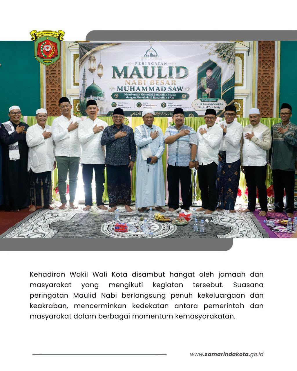 Wawali Saefuddin Zuhri Peringati Maulid Nabi Bersama Jama'ah Masjid Al-Ikhlas Sempaja Utara