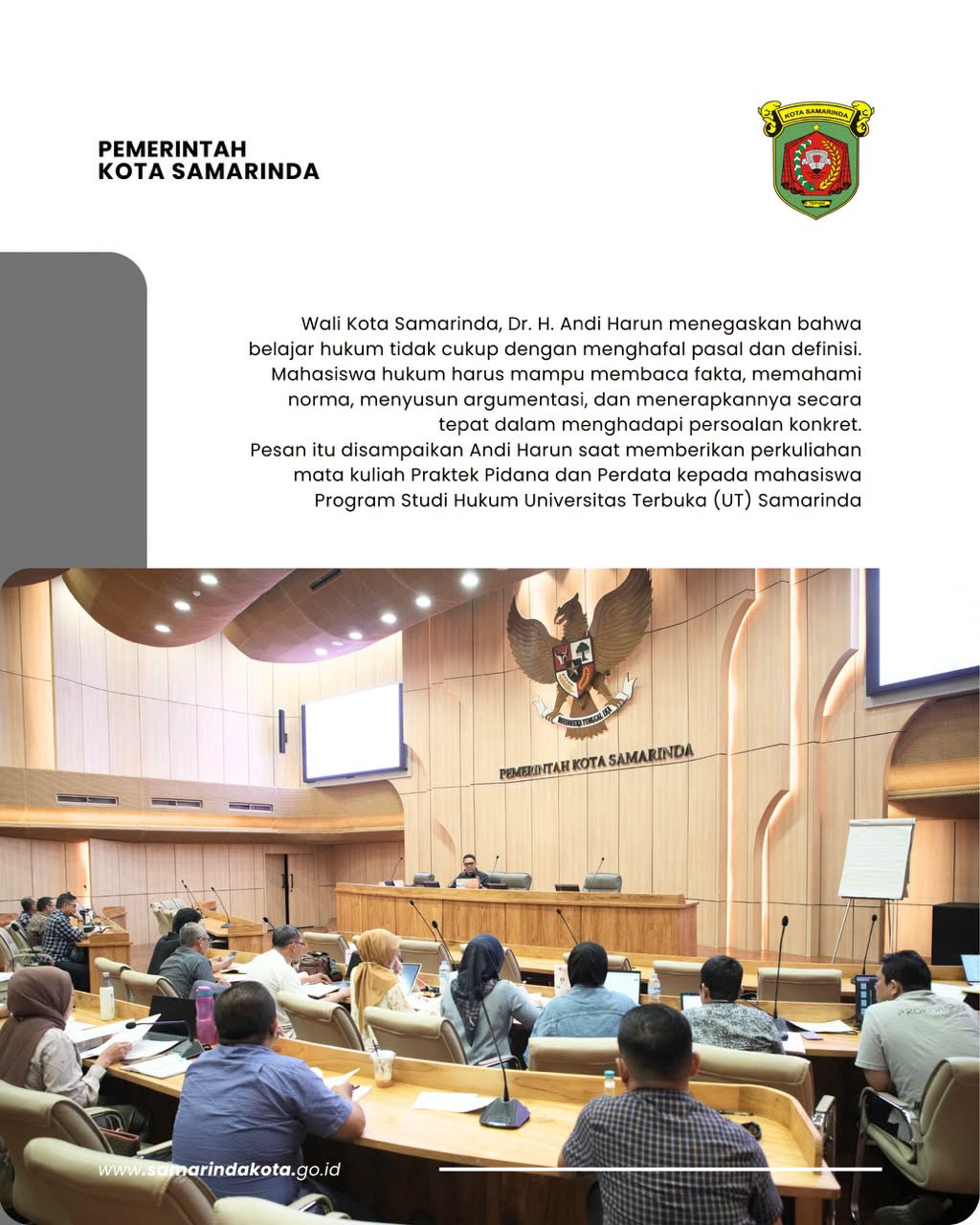 Andi Harun ke Mahasiswa UT: Hukum Harus Dipahami, Bukan Dihafal