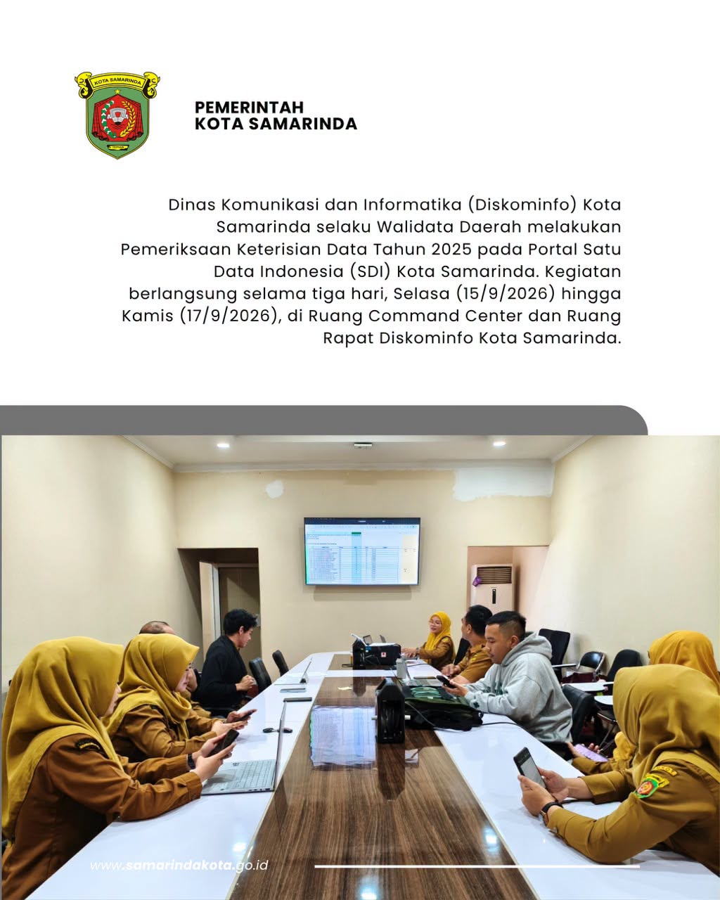 Diskominfo Periksa Keterisian Data 30 Perangkat Daerah di Portal SDI
