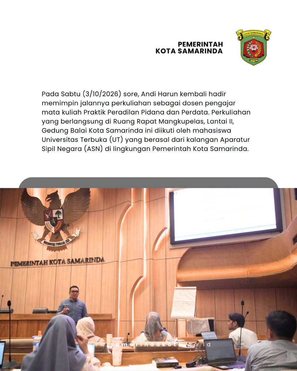 Andi Harun Bagikan Praktik Peradilan kepada Mahasiswa ASN, dari Gugatan hingga Pembuktian