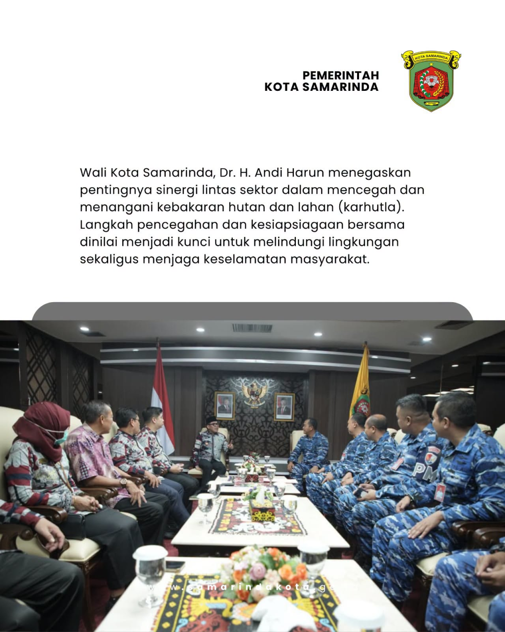 Wali Kota Andi Harun Perkuat Sinergi Cegah Karhutla